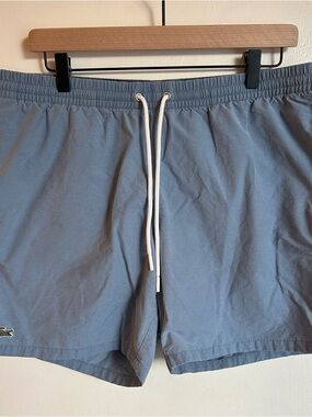 Lacoste Sky Blue Elastic Waist Swim Trunks size large